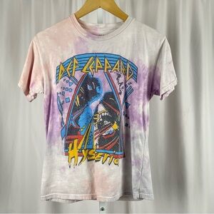 Def Leppard Small Hysteric Tie-Dye Graphic T-Shirt Rock Metal Band Music